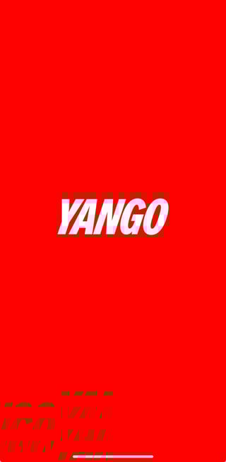 Yango logo displayed in white text on a bright red background