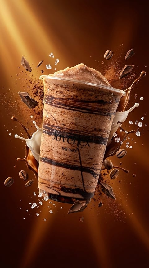 Spanish Latte - creamy iced latte with light coffee colour and smooth milk layers